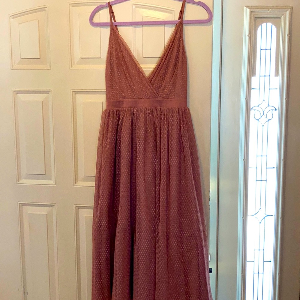 Elegant Express textured Cinder Rose long dress!!